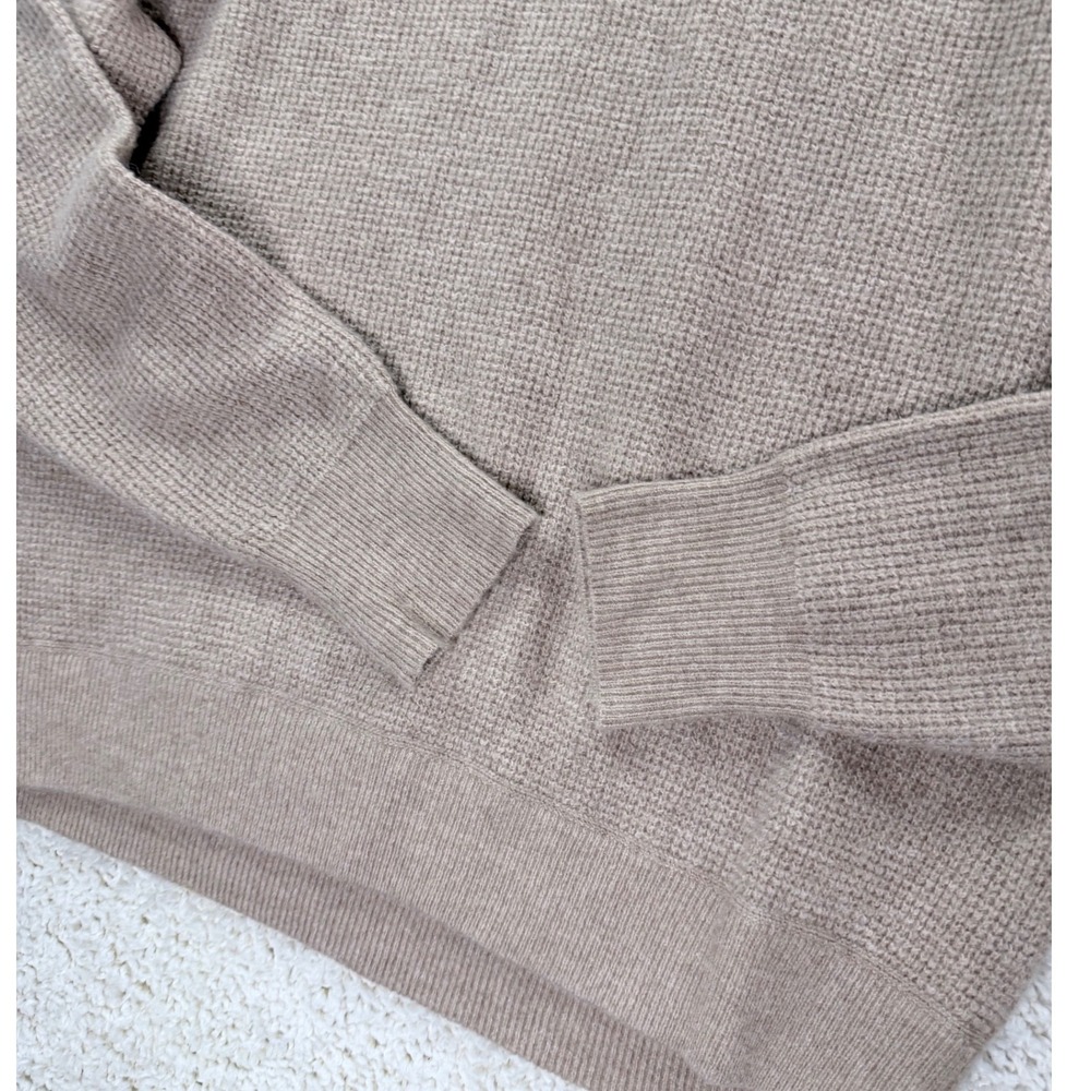 J.Crew Waffle Knit Sweater Womens‎ Medium Tan Alpaca Merino Wool AU299 - Picture 6 of 8